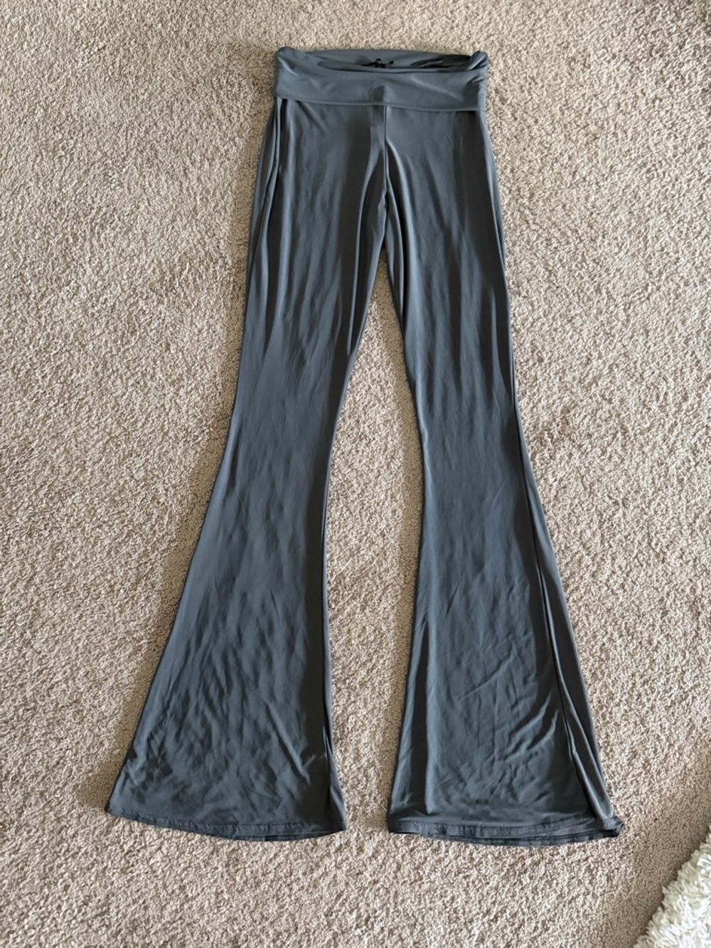 PrettyLittleThing Grey Flared Leggings